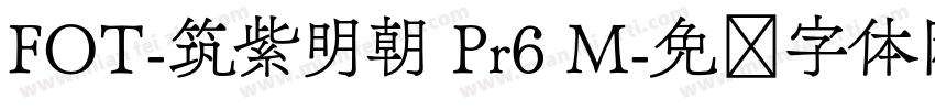 FOT-筑紫明朝 Pr6 M字体转换